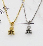 【Sterling Silver】setting-Simple type 1  pendant without pearl