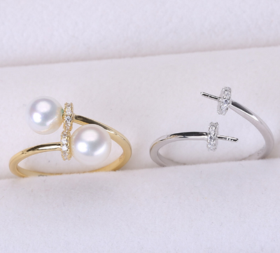 【Sterling Silver】setting-【R4】Simple  silver ring without pearl