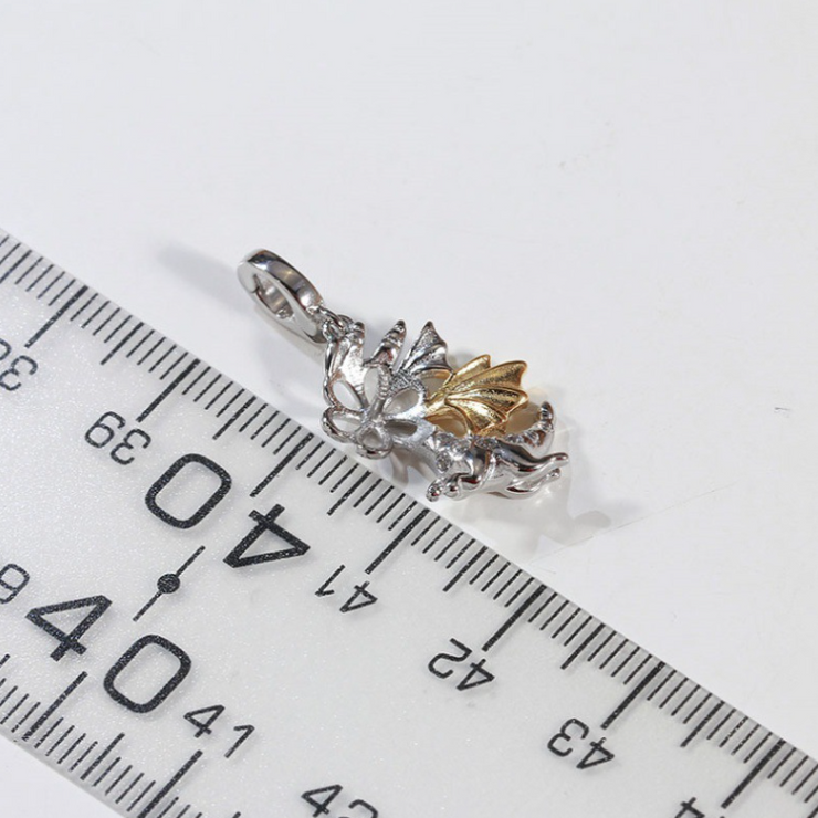 【Sterling Silver】setting-Little Dragon pendant without pearl