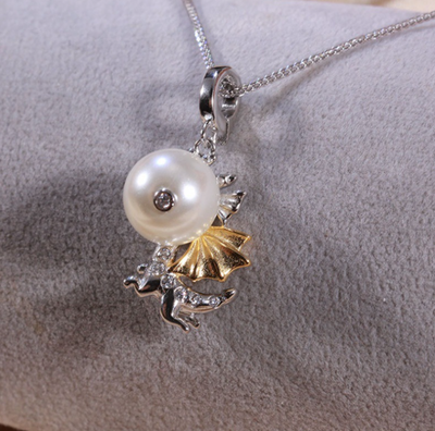 【Sterling Silver】setting-Little Dragon pendant without pearl