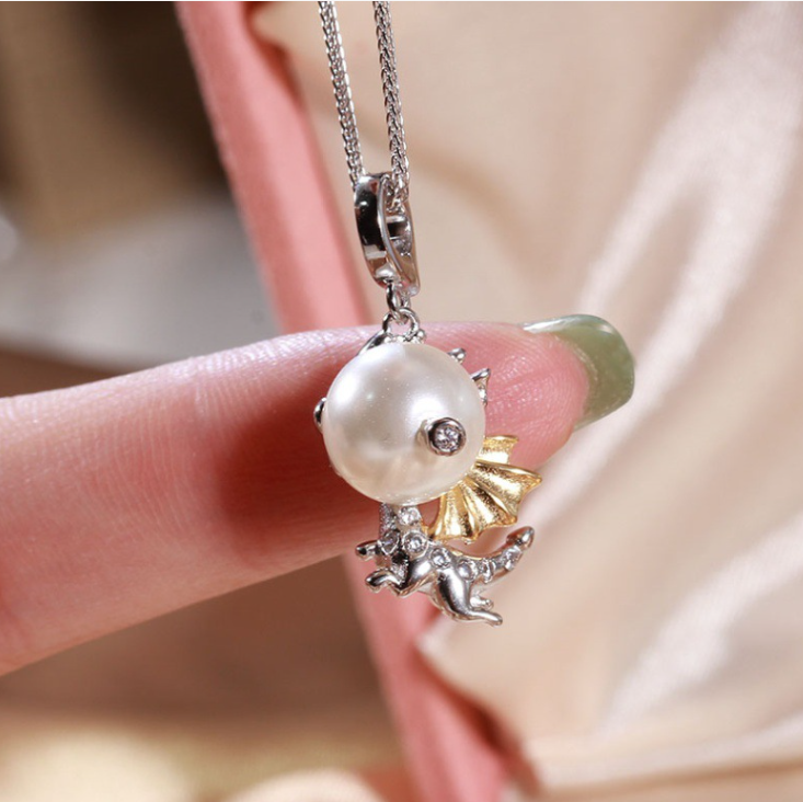 【Sterling Silver】setting-Little Dragon pendant without pearl