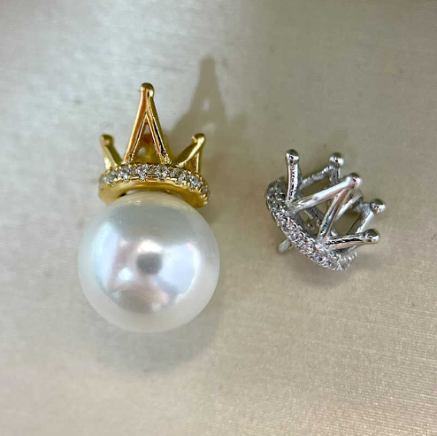 【Sterling Silver】setting-crown pendant without pearl