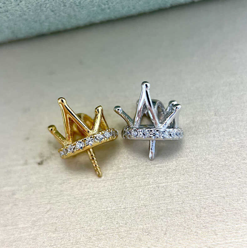 【Sterling Silver】setting-crown pendant without pearl