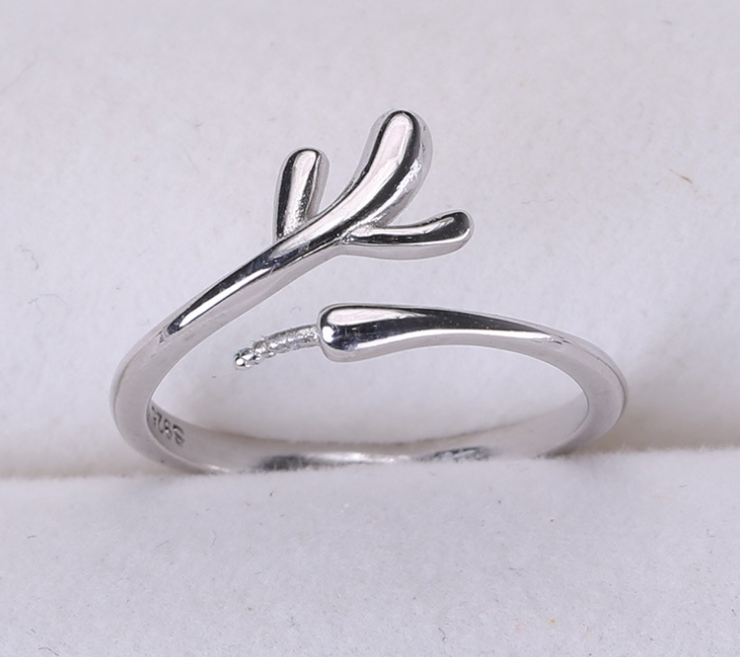 【Sterling Silver】setting- 【R1】 Simple  silver ring without pearl