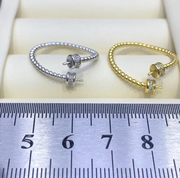 【Sterling Silver】setting-【R2】Simple  silver ring without pearl