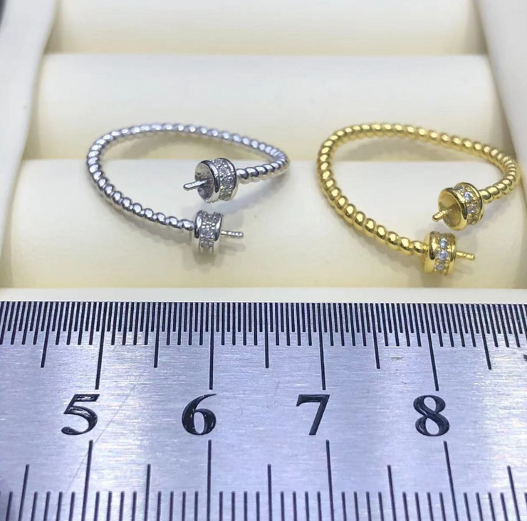【Sterling Silver】setting-【R2】Simple  silver ring without pearl