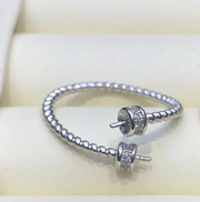 【Sterling Silver】setting-【R2】Simple  silver ring without pearl