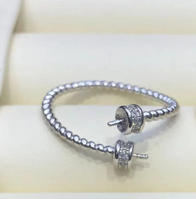 【Sterling Silver】setting-【R2】Simple  silver ring without pearl