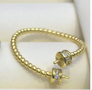 【Sterling Silver】setting-【R2】Simple  silver ring without pearl