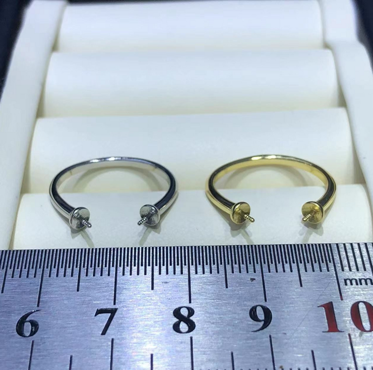 【Sterling Silver】setting-【R3】Simple  silver ring without pearl