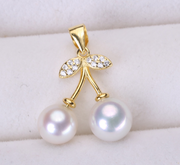 【Sterling Silver】setting- Cherry pendant&Earrings without pearl