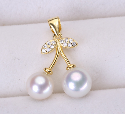 【Sterling Silver】setting- Cherry pendant&Earrings without pearl