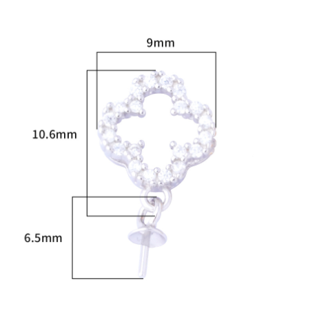 【Sterling Silver】setting- Four-leaf clover pendant without pearl