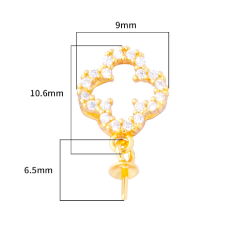 【Sterling Silver】setting- Four-leaf clover pendant without pearl