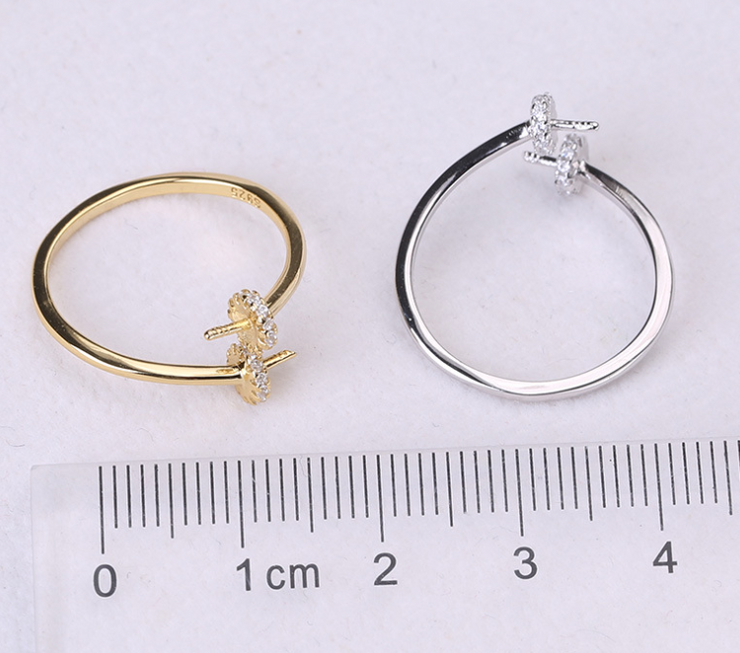 【Sterling Silver】setting-【R4】Simple  silver ring without pearl