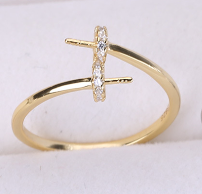 【Sterling Silver】setting-【R4】Simple  silver ring without pearl