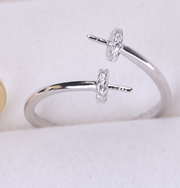 【Sterling Silver】setting-【R4】Simple  silver ring without pearl
