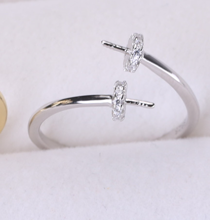 【Sterling Silver】setting-【R4】Simple  silver ring without pearl