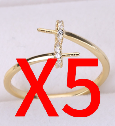 【Sterling Silver】setting-【R4】Simple  silver ring without pearl