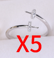 【Sterling Silver】setting-【R4】Simple  silver ring without pearl