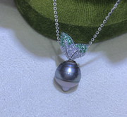 【Sterling Silver】setting- Carrot leaf pendant without pearl