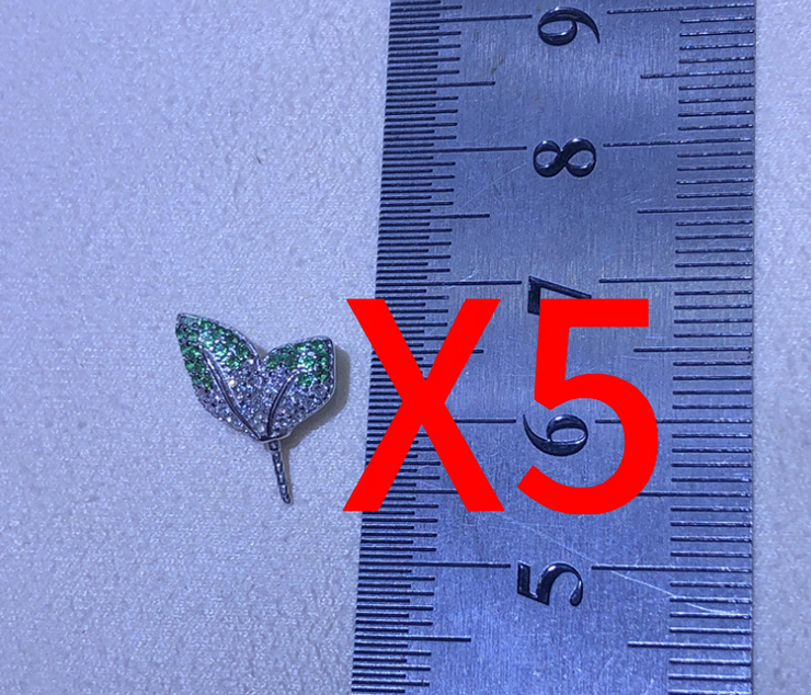 【Sterling Silver】setting- Carrot leaf pendant without pearl