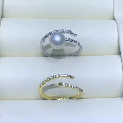 【Sterling Silver】setting-【R5】Simple  silver ring without pearl