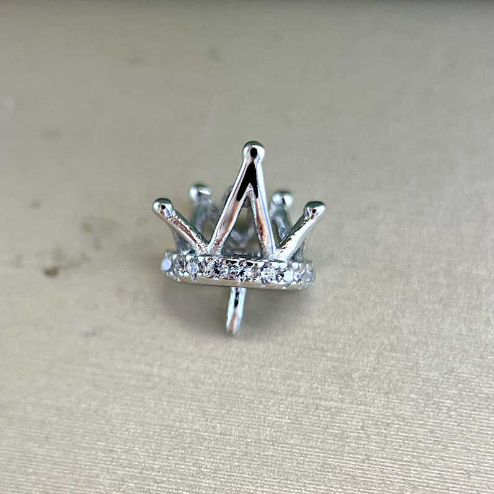 【Sterling Silver】setting-crown pendant without pearl