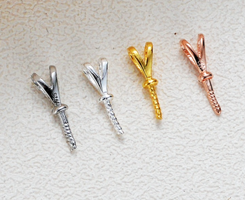 【Sterling Silver】setting- y-shape pendant without pearl