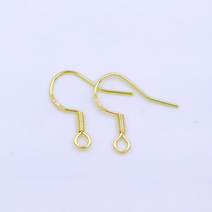 【Sterling Silver】setting-【E1】Simple  Ear hook without pearl