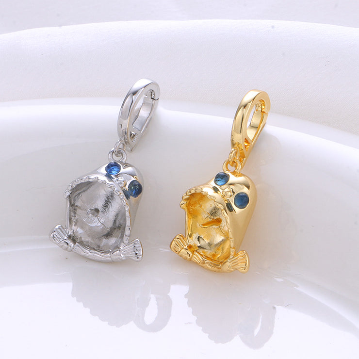 【Copper settings】Cute animal pendant， Without pearl