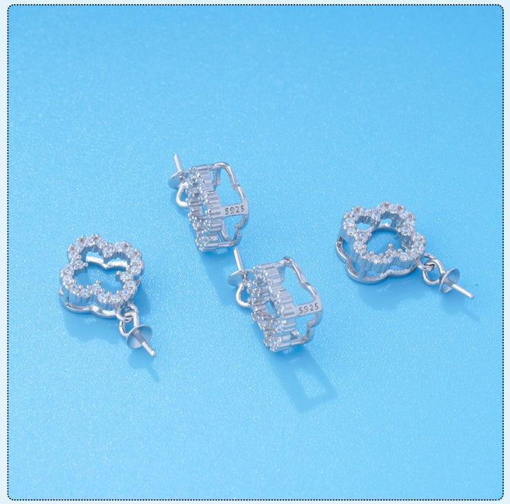 【Sterling Silver】setting- Four-leaf clover pendant without pearl