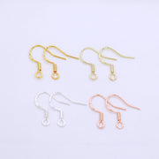 【Sterling Silver】setting-【E1】Simple  Ear hook without pearl