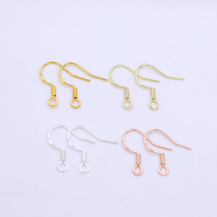 【Sterling Silver】setting-【E1】Simple  Ear hook without pearl