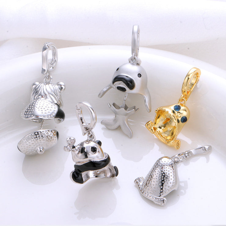 【Copper settings】Cute animal pendant， Without pearl