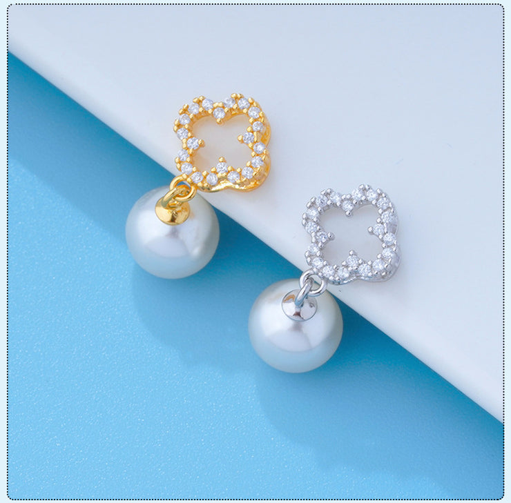 【Sterling Silver】setting- Four-leaf clover pendant without pearl