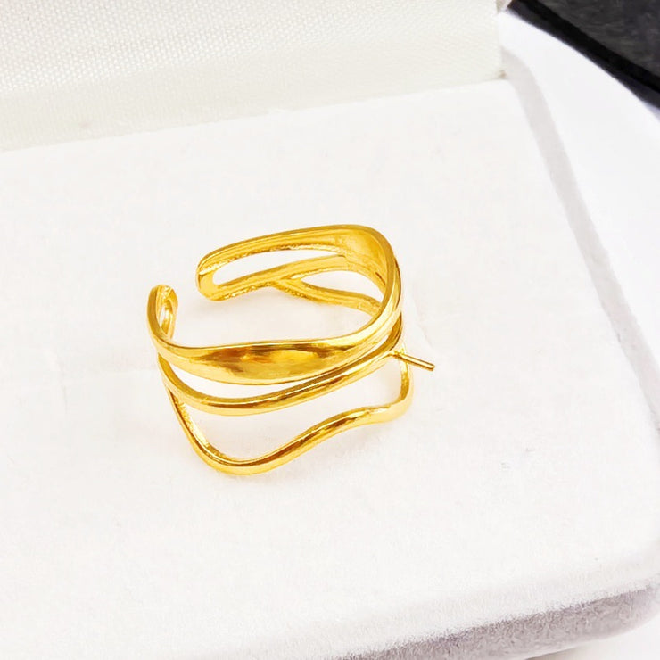 【 Copper settings】Irregular ring without pearl