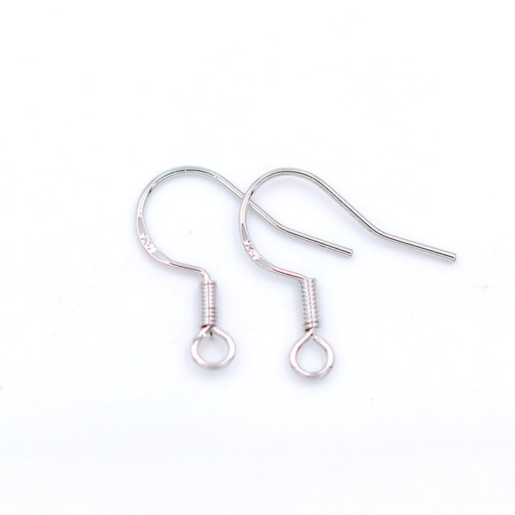 【Sterling Silver】setting-【E1】Simple  Ear hook without pearl
