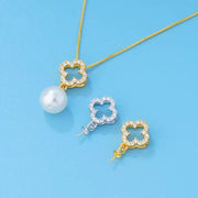 【Sterling Silver】setting- Four-leaf clover pendant without pearl