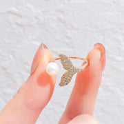 【Copper settings 】R001-Mermaid Tail Ring,Natural Freshwater Pearl Ring（Adjustable Size）