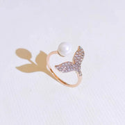 【Copper settings 】R001-Mermaid Tail Ring,Natural Freshwater Pearl Ring（Adjustable Size）