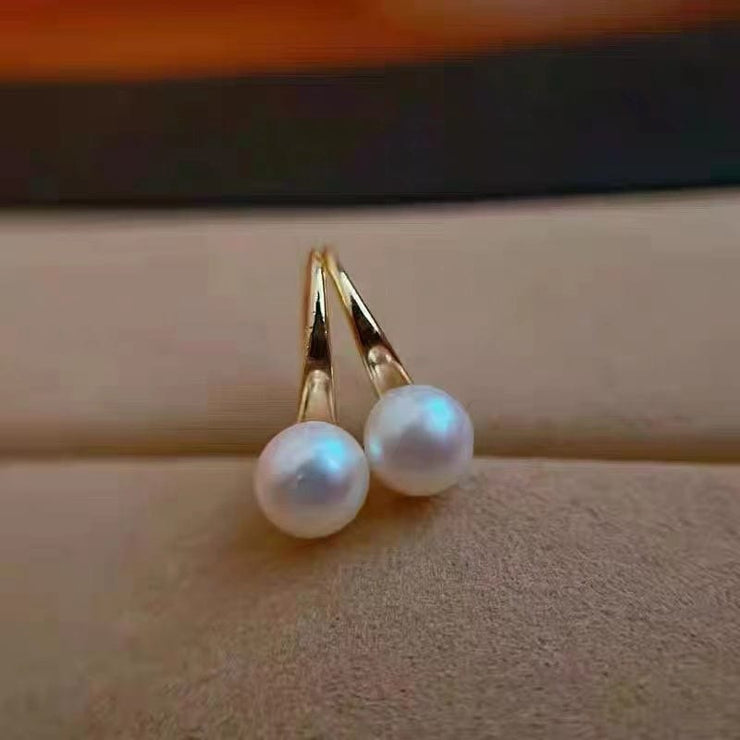 【Copper settings 】- High Heel Earrings, Freshwater  Pearl Earrings Stud