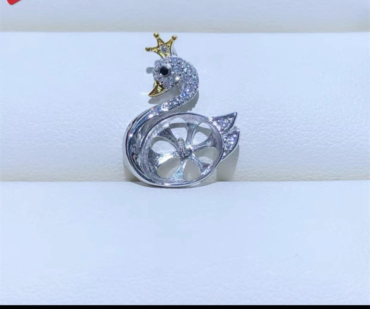 【Collection 1】Silver Pendant and Ring (without Pearl, without Chain)