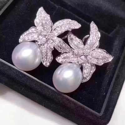 【Sterling Silver】- Flower Earrings Holder without pearl