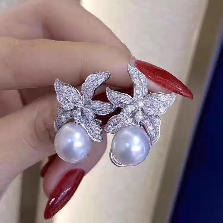 【Sterling Silver】- Flower Earrings Holder without pearl