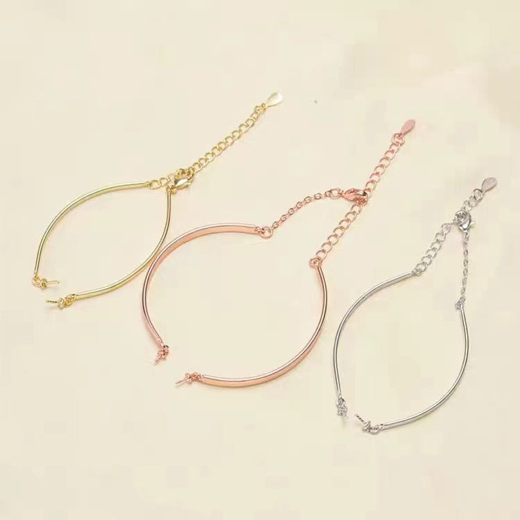 【Sterling Silver】- Empty Bracelet without pearl