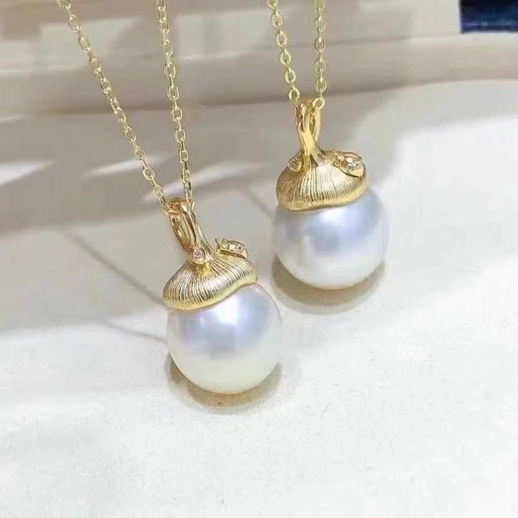 【Sterling Silver】- Pumkin Pendant Holder without pearl