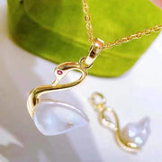 【Sterling Silver】setting-Swan&Goldfish Pendant（without Pearl without chain）