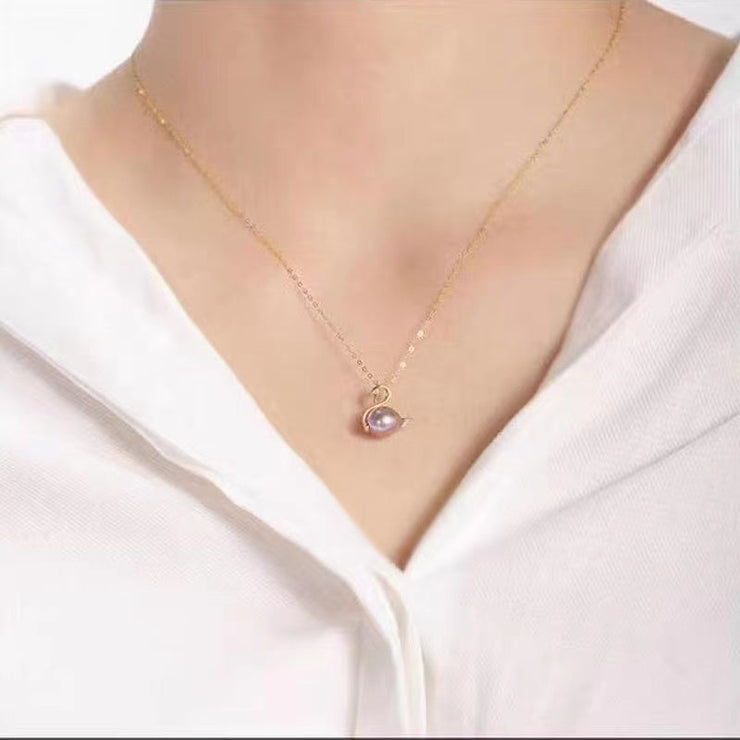 【Sterling Silver】setting-Swan&Goldfish Pendant（without Pearl without chain）