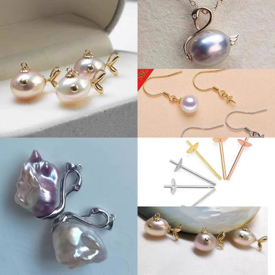 【Sterling Silver】setting-Swan&Goldfish Pendant（without Pearl without chain）